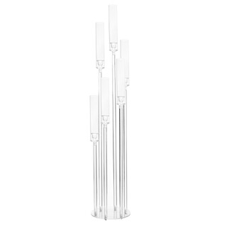 6 Head All Clear Acrylic Candelabra Candlestick Dinner Candle Holders Stand