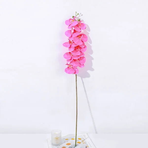 4 x Real Touch Orchid 9 flowers Hot Pink 88cm