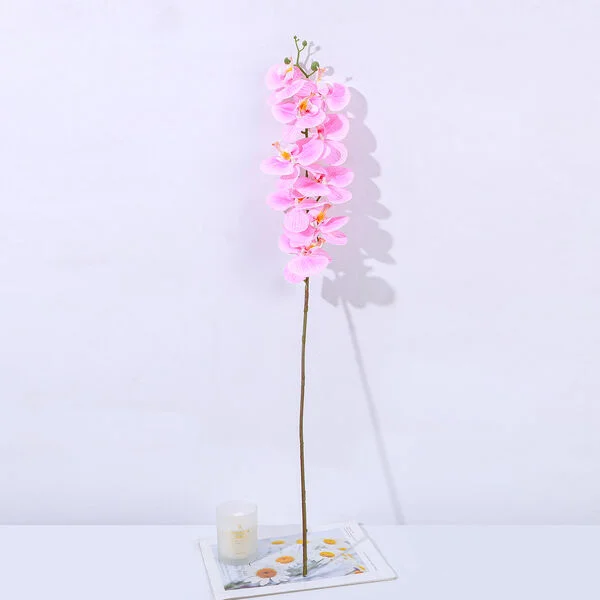 4 x Real Touch Orchid 9 flowers Dotted Pink 88cm