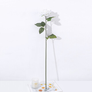 Real Touch Rose Full Bloom White 75cm