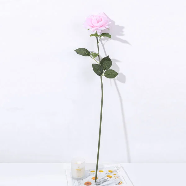 Real Touch Rose Full Bloom Lilac Pink 75cm