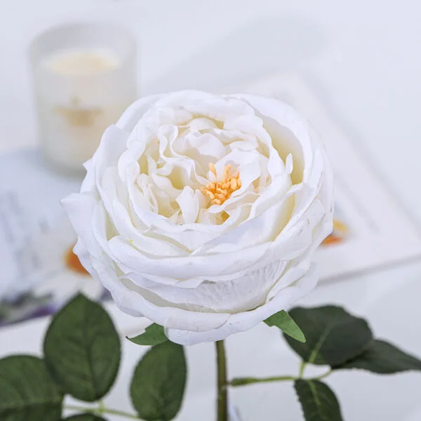 Real Touch Austin Rose White 45cm