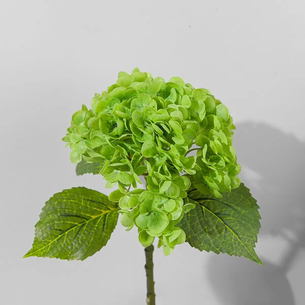 Green Artificial Hydrangea Flowers Real Touch Full Bloom with 288 Petals