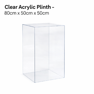 Clear Acrylic Square Pedestal Display Art Decor Plinths Pillars 80cm