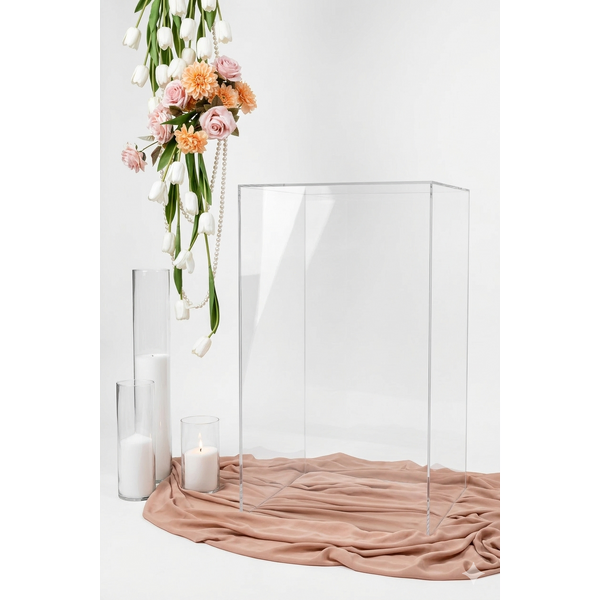 Clear Acrylic Square Pedestal Display Art Decor Plinths Pillars 80cm