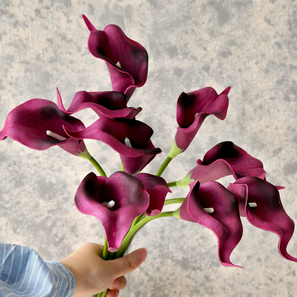 Artificial Calla Lily Bouquet Burgundy 