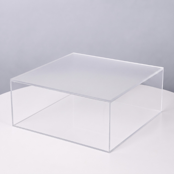 Acrylic Square Christening Gift Box with Frosted Top 35cm x 35cm x 15cm