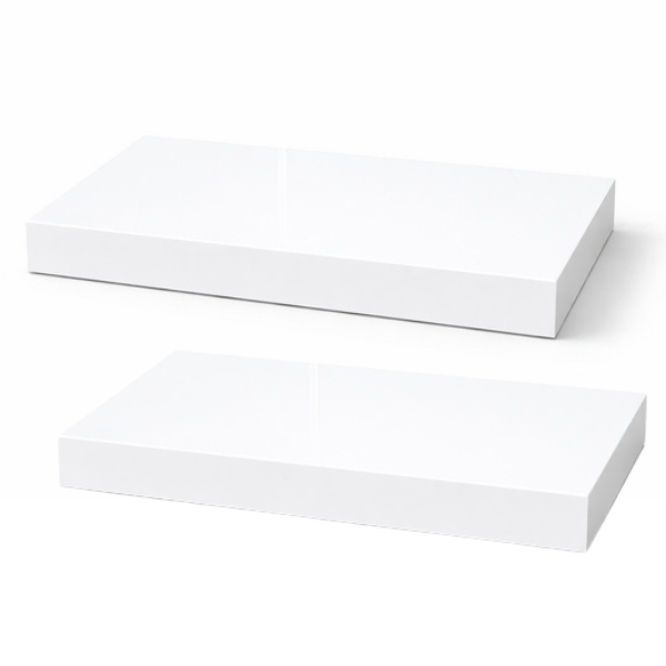 Set of 2 White Acrylic Serving Tray 65x30x5cm