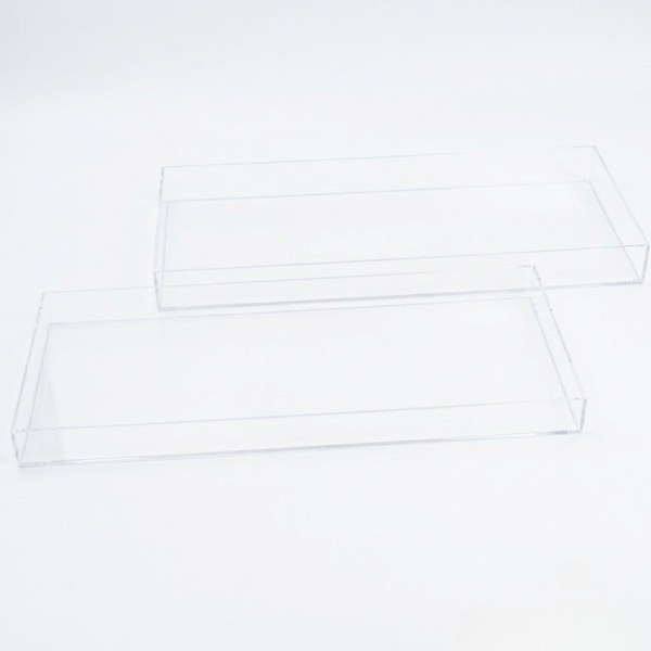 Set of 2 Clear Acrylic Serving Tray 65x30x5cm