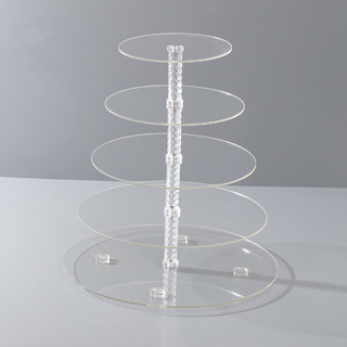 5 Tier Round Cupcake Stand Wedding - Maypole Clear Acrylic