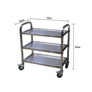 Stainless Steel 3 Tiers Food Trolley Dining Service Utility Cart
