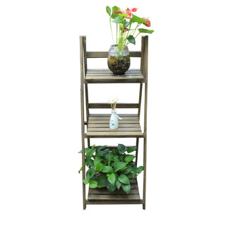 Dark Wooden 3 Tier Plant Stand Rack Shelf 