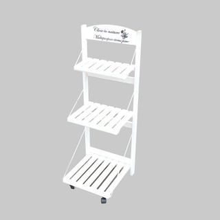 White Wooden  Garden Home Plant Pot Rack 2 Tier Shelf Planter Stand Storage
