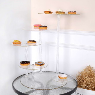 5 Tier Cascade Round Cupcake Stand Wedding - Maypole Clear Acrylic 