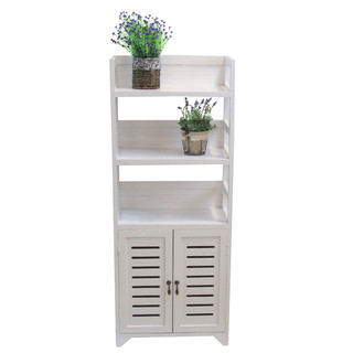 White Wooden Plant Stand Shoe Cabinet - Height 118cm