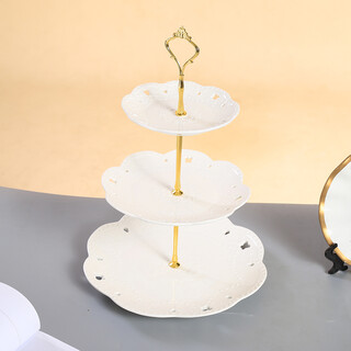 3 Tier White Round Ceramic Cupcake Stand 