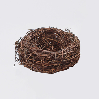 12 x Rattan Bird Nest Decoration 10cm