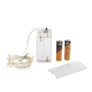 6 x 2m Warm White Wire String Battery Operated Fairy Light
