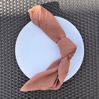 10 x Cotton Crepe Gauze Napkin Terracotta 50cm