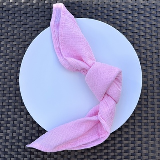 10 x Cotton Crepe Gauze Napkin Pink 50cm