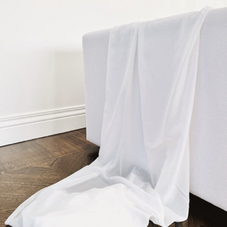 Ivory White Chiffon Fabric Drape 10m