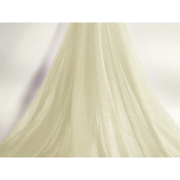 Ivory Stretch Chiffon with Glitter 40m