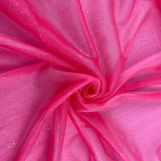 Velvet Red Stretch Chiffon with Glitter 40m