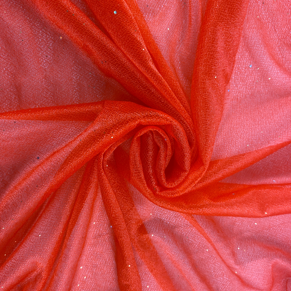 Berry Red Stretch Chiffon with Glitter 40m