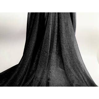 Black Stretch Chiffon with Glitter 40m