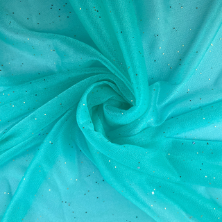 Tiffany Blue Stretch Chiffon with Glitter 40m