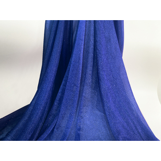 Royal Blue Stretch Chiffon with Glitter 40m