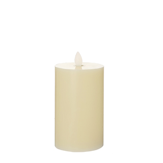 Real Wax Flickering LED Pillar Candle Flat Top 7.5cmDx12.5cmH