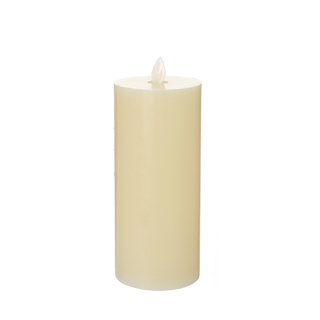Real Wax Flickering LED Pillar Candle Flat Top 7.5cmDx17.5cmH