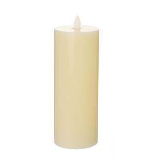 Real Wax Flickering LED Pillar Candle Flat Top 7.5cmDx20cmH
