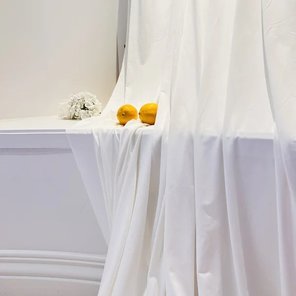 Off White Spandex 4-Way Polyester Stretch Drape 10m