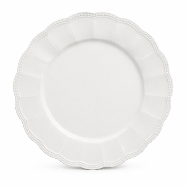 2 x White Ceramic Charger Plate 13"