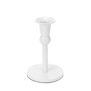 2 x Cleo Metal Taper Candle Holder White 15cm