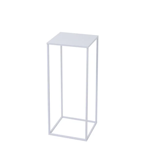 White Metal Flower Stand with Top 80cm