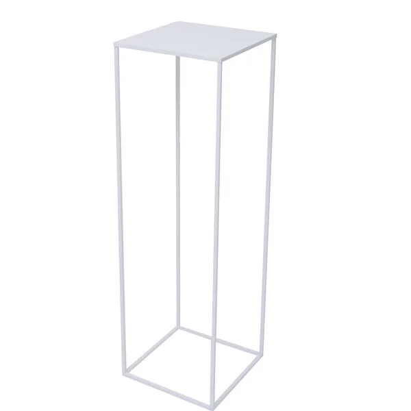 White Metal Flower Stand with Top 100cm