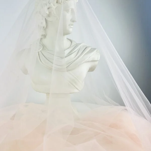 Peach Romantic Soft Tulle Fabric Drape 10m