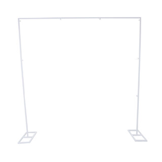 White Metal Square Floral Signage Backdrop Stand 2x2m