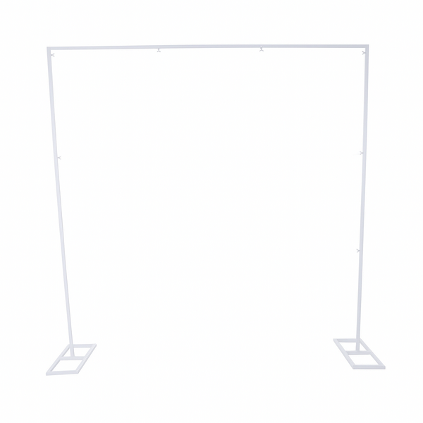 White Metal Square Floral Signage Backdrop Stand 2x2m