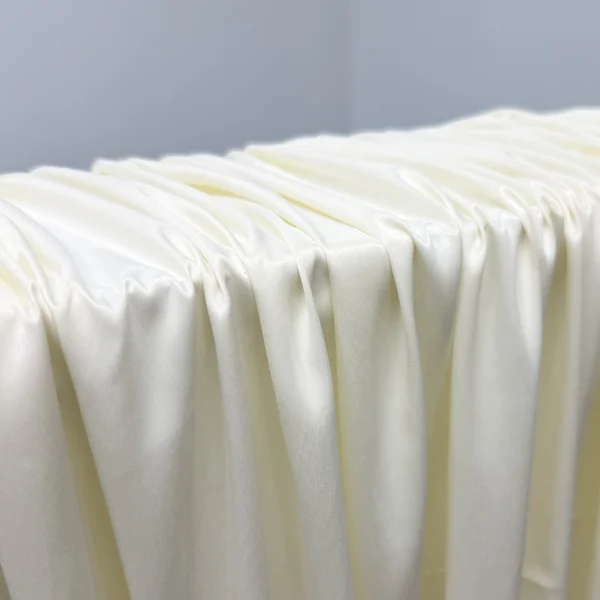 Ivory White Satin Look Event Styling Draping and Table Fabric 3m