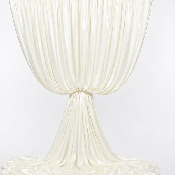 Ivory White Satin Look Event Styling Draping and Table Fabric 12m
