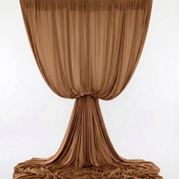 Vienna Coffee Satin Look Event Styling Draping and Table Fabric 12m