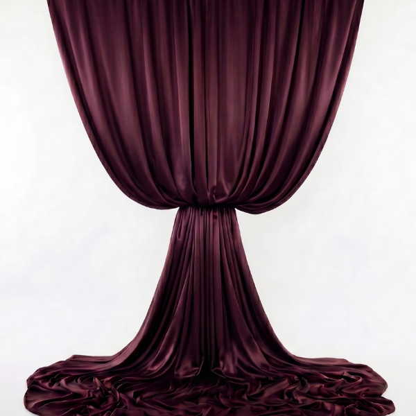 Burgundy Satin Look Event Styling Draping and Table Fabric 12m