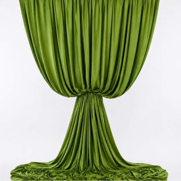 Mangrove Leaf Green Satin Look Event Styling Draping and Table Fabric 12m