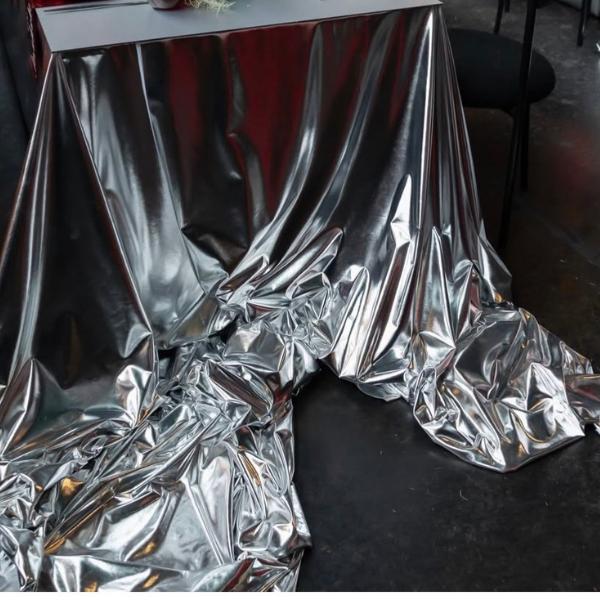 Shinny Metallic Silver Backdrop Curtain Panel 3mL