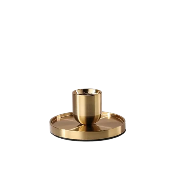 6 x Gold Metal Taper Candle Holder