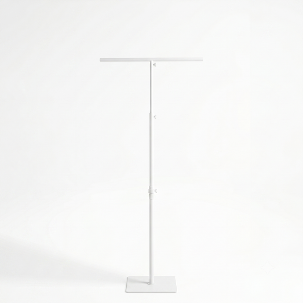 White Metal T Shape Backdrop Stand Extendable 1m-3m